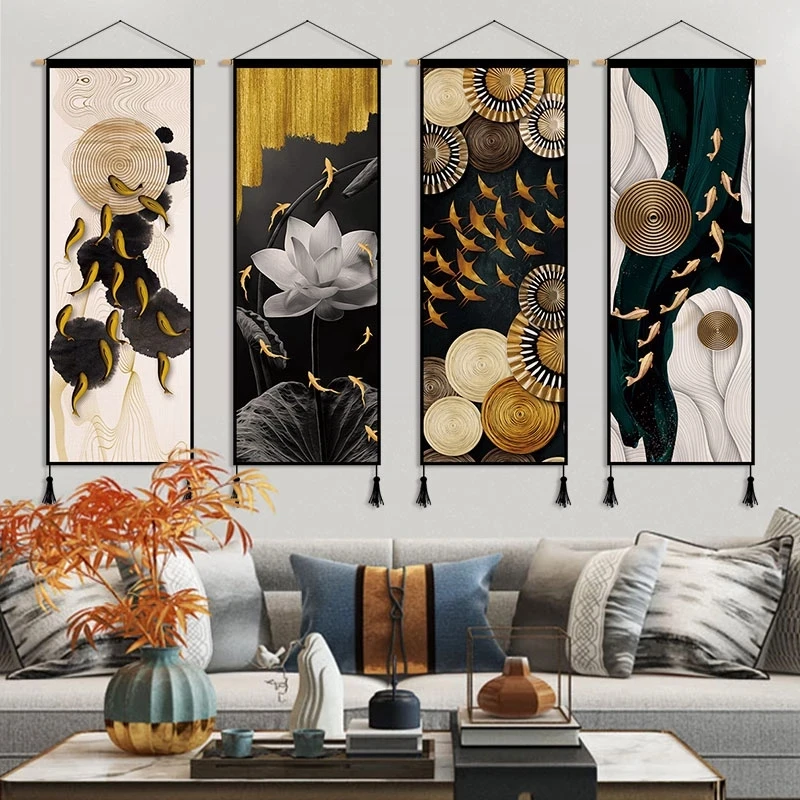 Luxury Lifestyle Japan - المنزل مكتب الأسماك فنغ شوي قماش